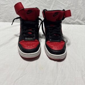 Nike Court Borough Mid 2 Black University Red (GS) Sz 4.5Y CD7782-003